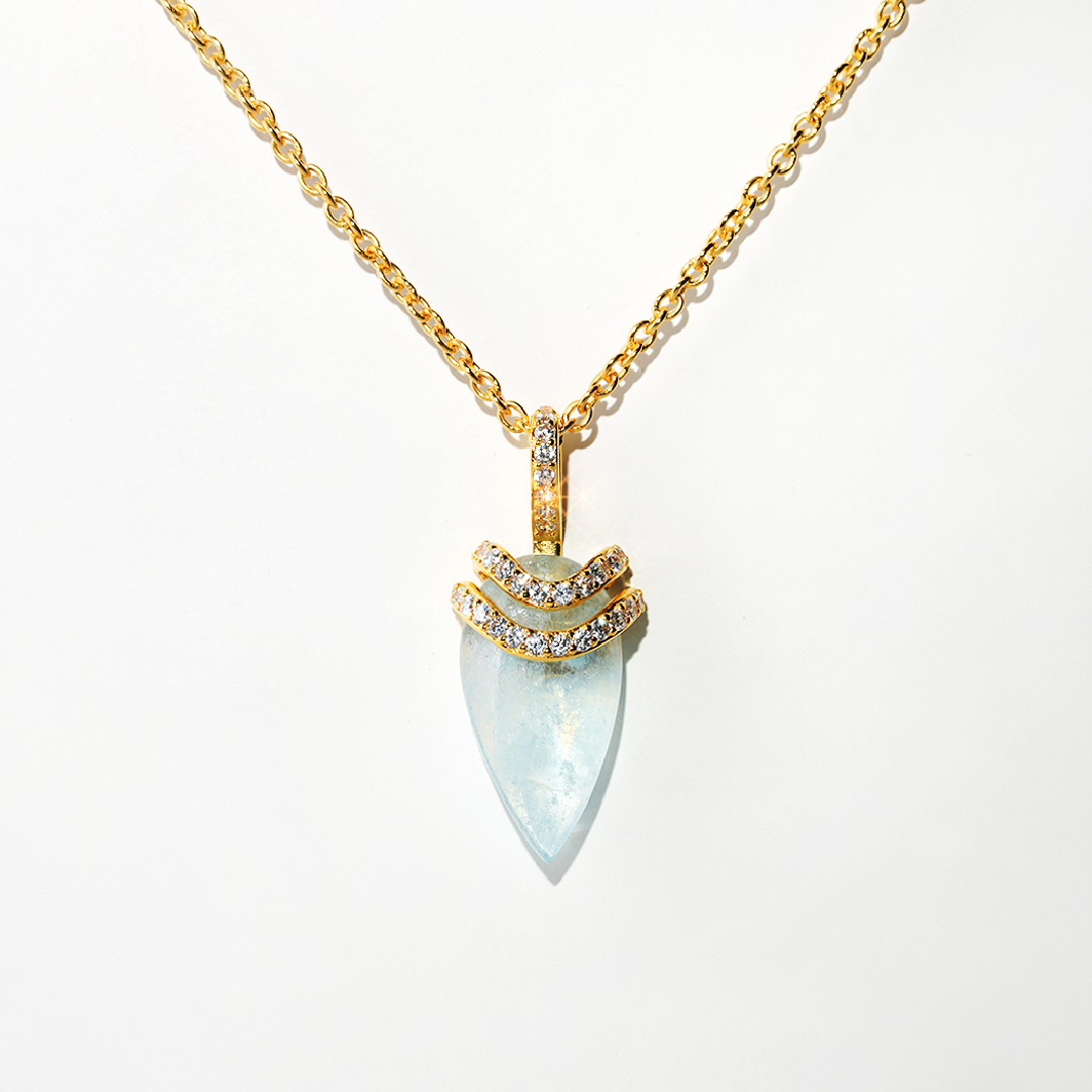 Aquamarine Necklace Divinity - Gold