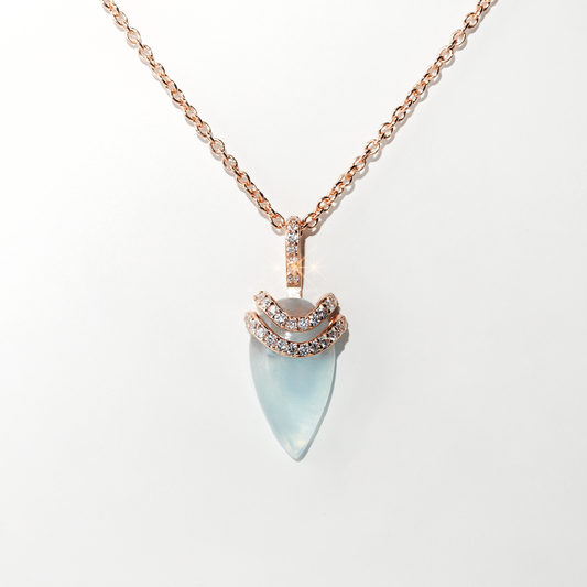 Aquamarine Necklace Divnity-Rose gold
