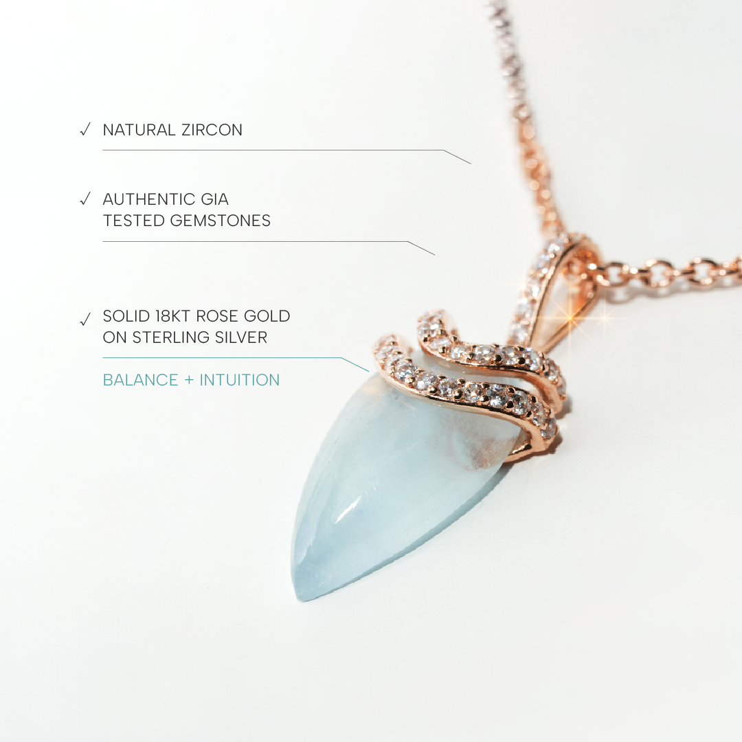 Aquamarine Necklace Divnity-Rose gold