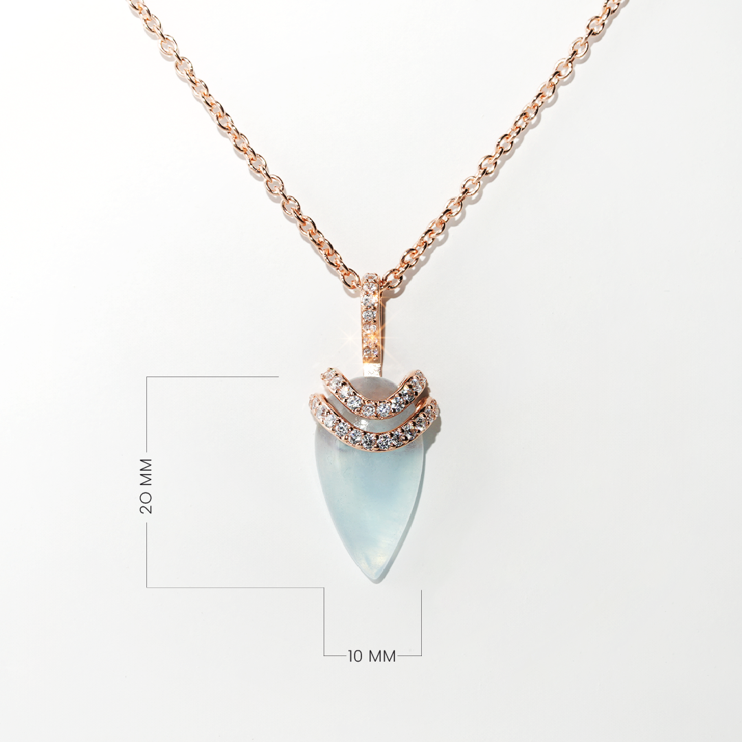 Aquamarine Necklace Divnity-Rose gold