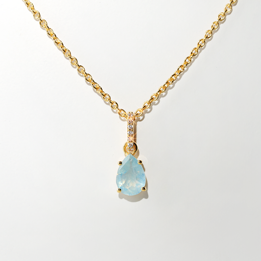Aquamarine Necklace Spirit- Gold
