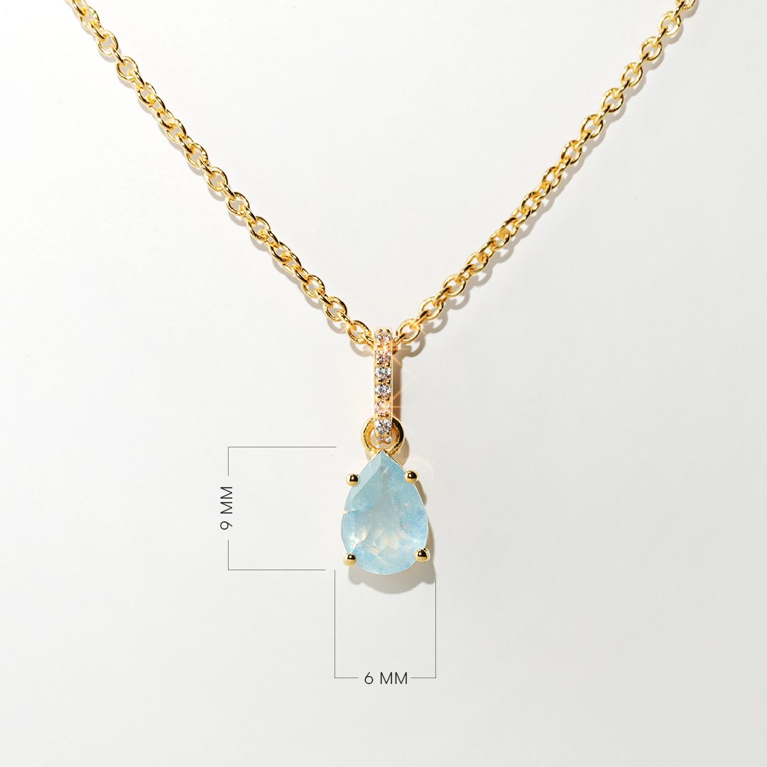 Aquamarine Necklace Spirit- Gold