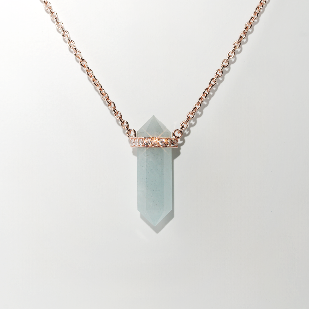 Aquamarine Necklace Dream-Rose Gold