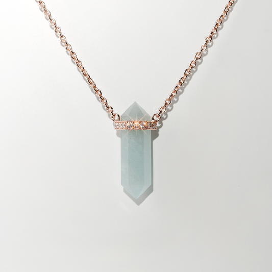 Aquamarine Necklace Dream-Rose Gold