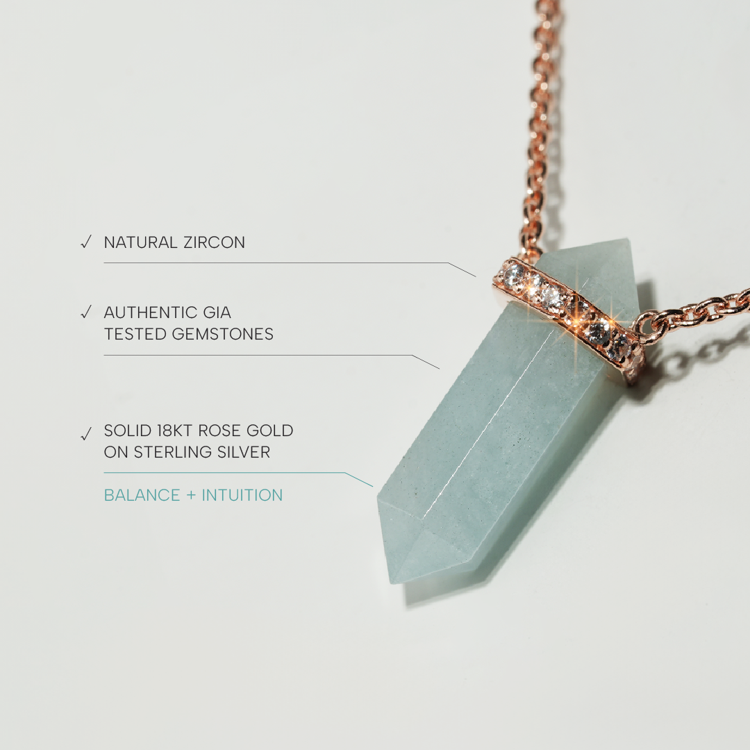 Aquamarine Necklace Dream-Rose Gold