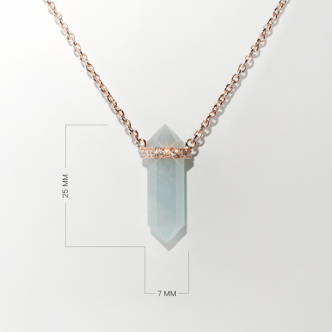 Aquamarine Necklace Dream-Rose Gold