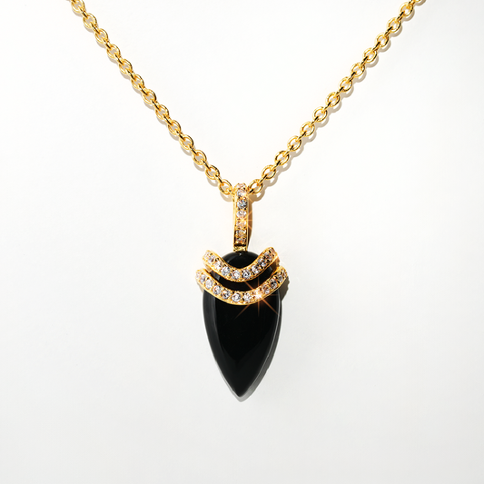 Black Spinal Necklace Divinity- Gold