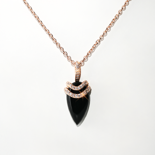 Black Spinal Necklace Divinity- Rose Gold