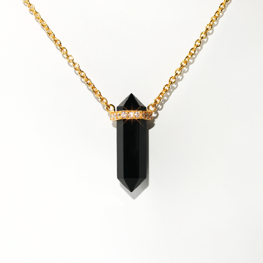 Black Spinal Necklace Dream - Gold