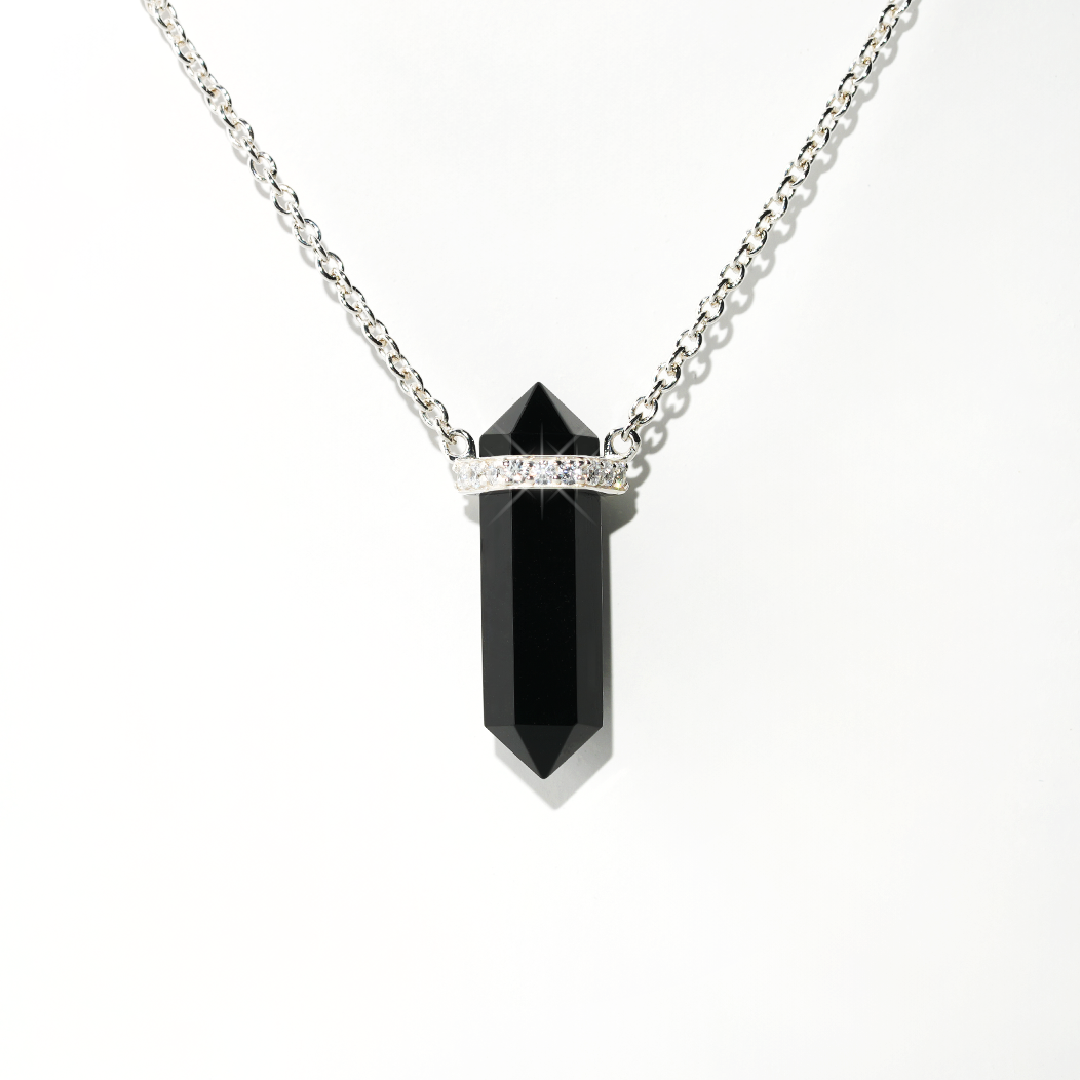 Black Spinal Necklace Dream - Sterling Silver