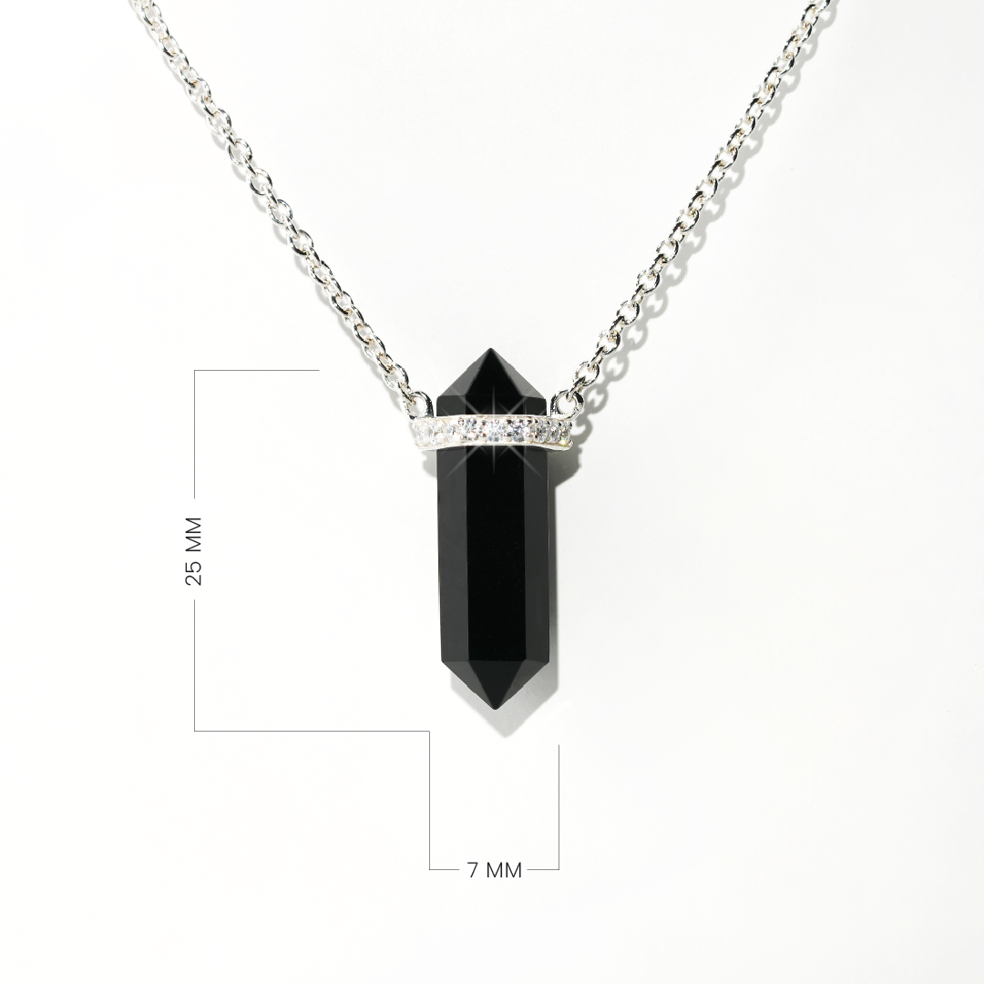 Black Spinal Necklace Dream - Sterling Silver