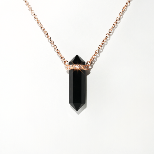 Black Spinal Necklace Dream - Rose Gold