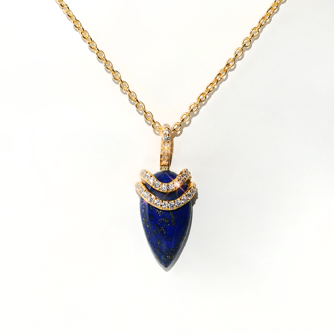Lapis Lazuli Necklace Divinity - Gold