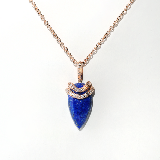 Lapis Lazuli Necklace Divinity- Rose Gold