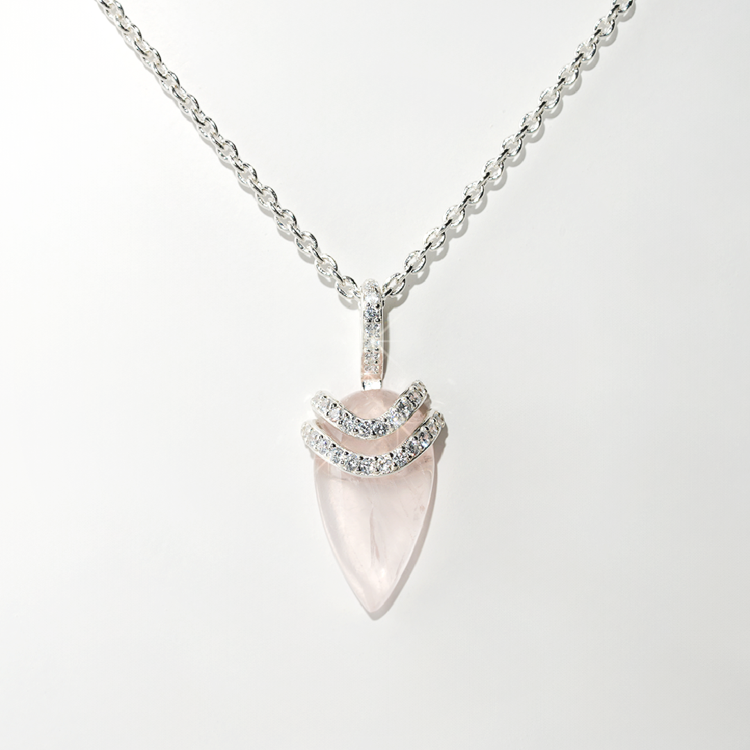 Rose Quartz Necklace Divinty - Sterling Silver