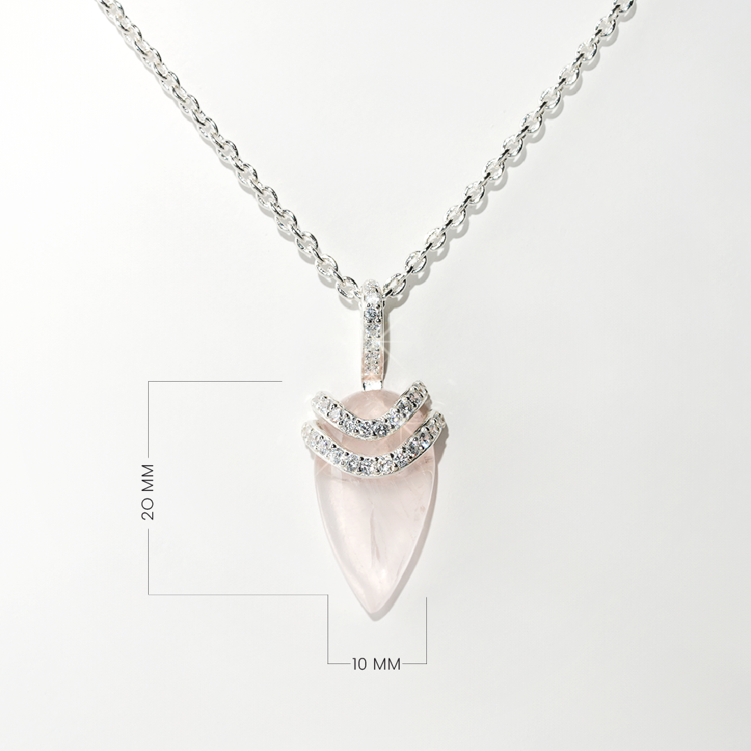 Rose Quartz Necklace Divinty - Sterling Silver