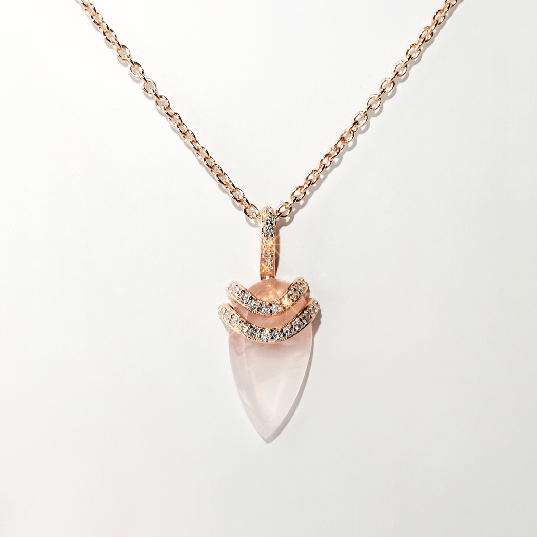 Rose Quartz Necklace Divinty - Rose Gold