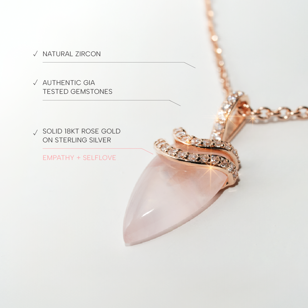 Rose Quartz Necklace Divinty - Rose Gold