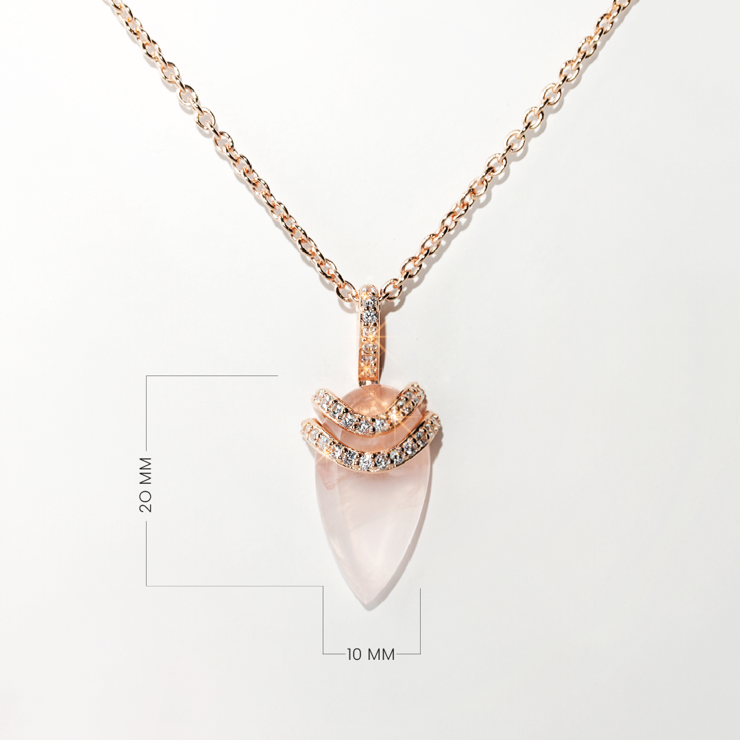 Rose Quartz Necklace Divinty - Rose Gold