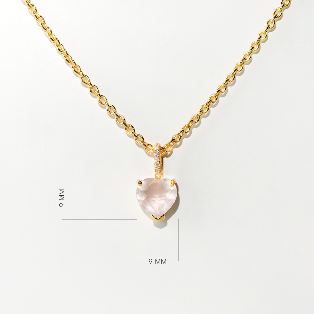 Rose Quartz Necklace Love - Gold