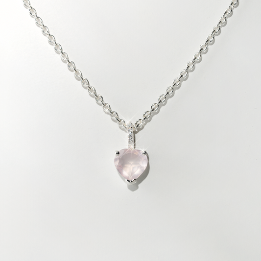 Rose Quartz Necklace Love - Sterling Silver