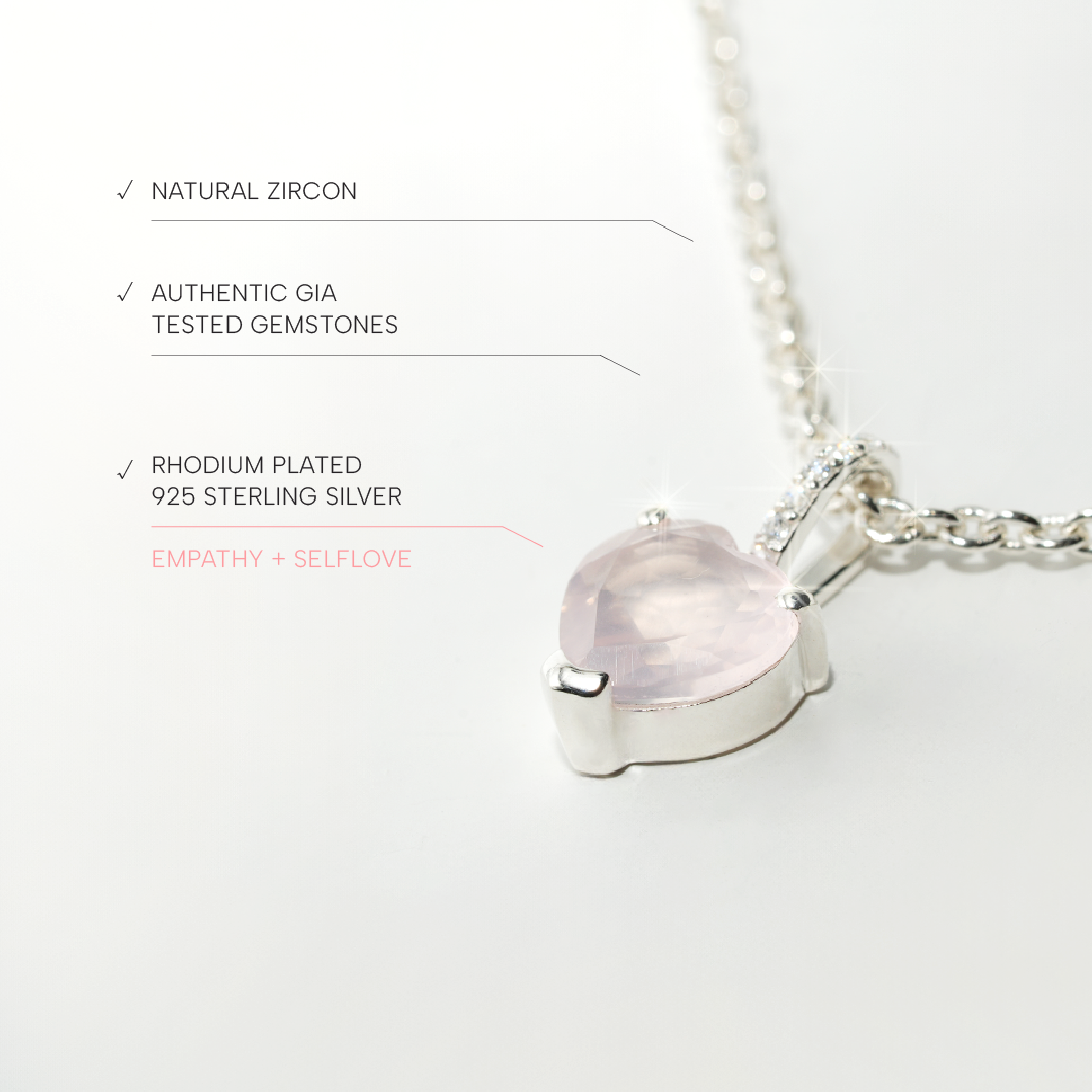 Rose Quartz Necklace Love - Sterling Silver