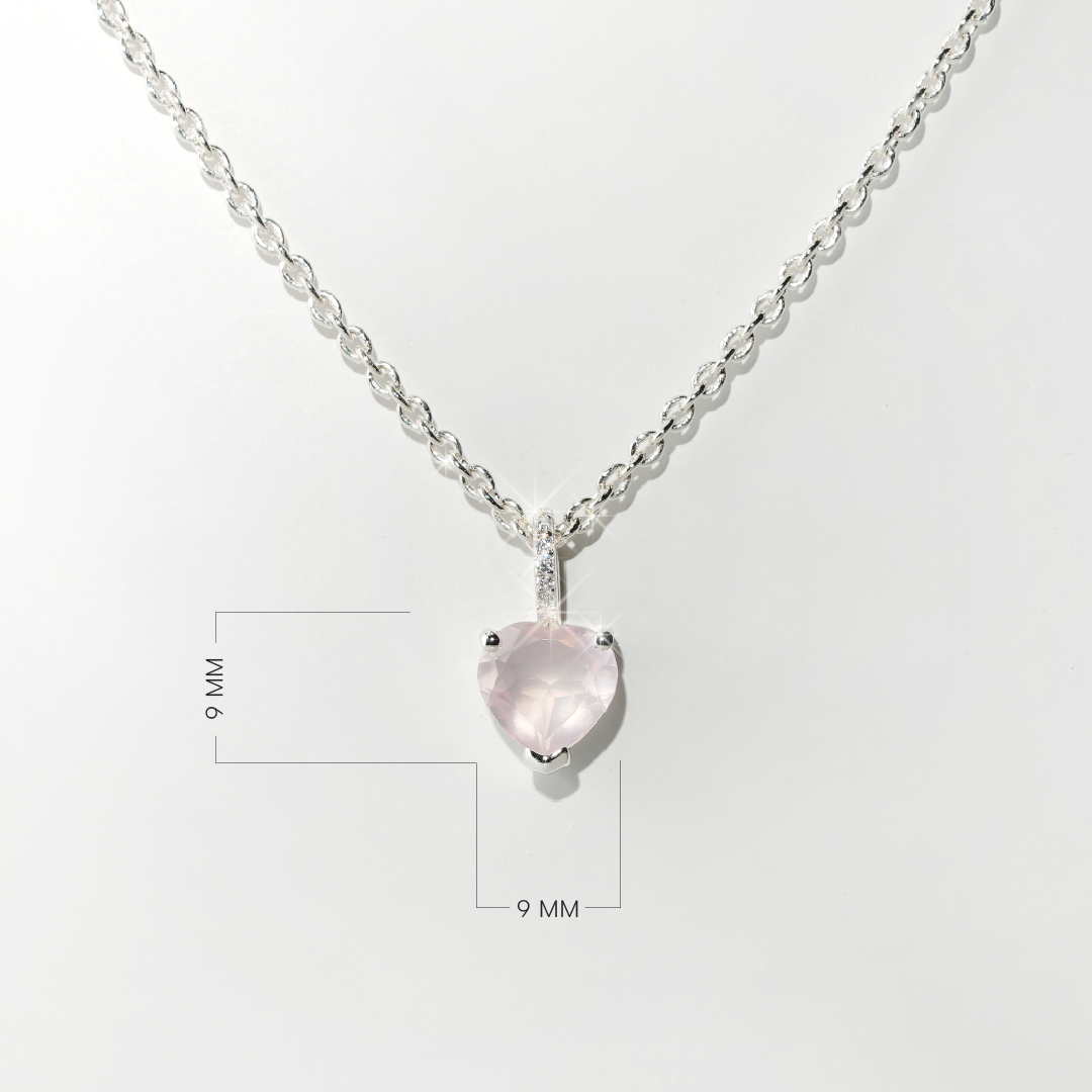 Rose Quartz Necklace Love - Sterling Silver