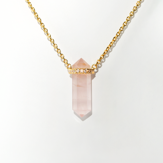 Rose Quartz Necklace Dream - Gold