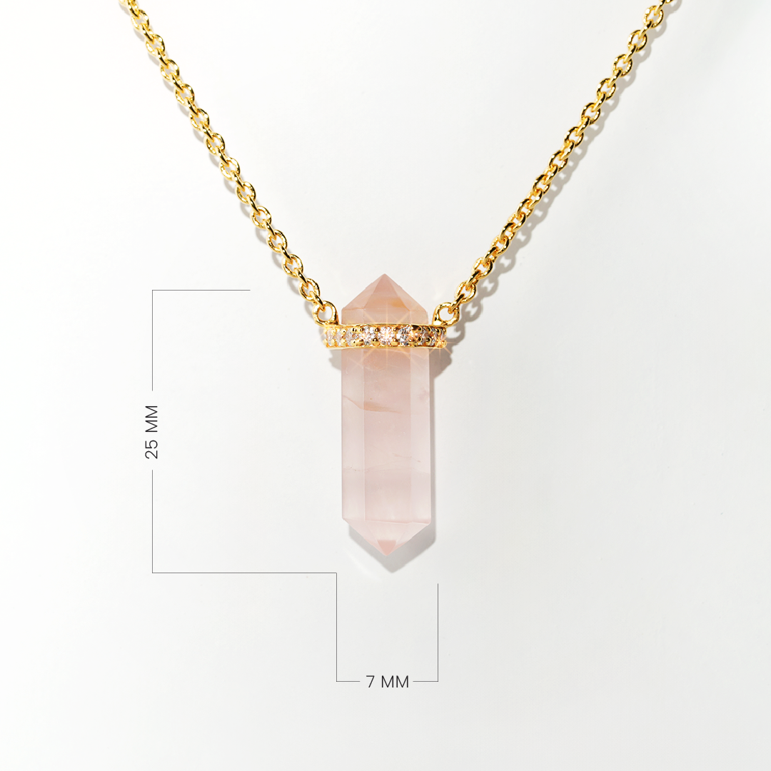 Rose Quartz Necklace Dream - Gold