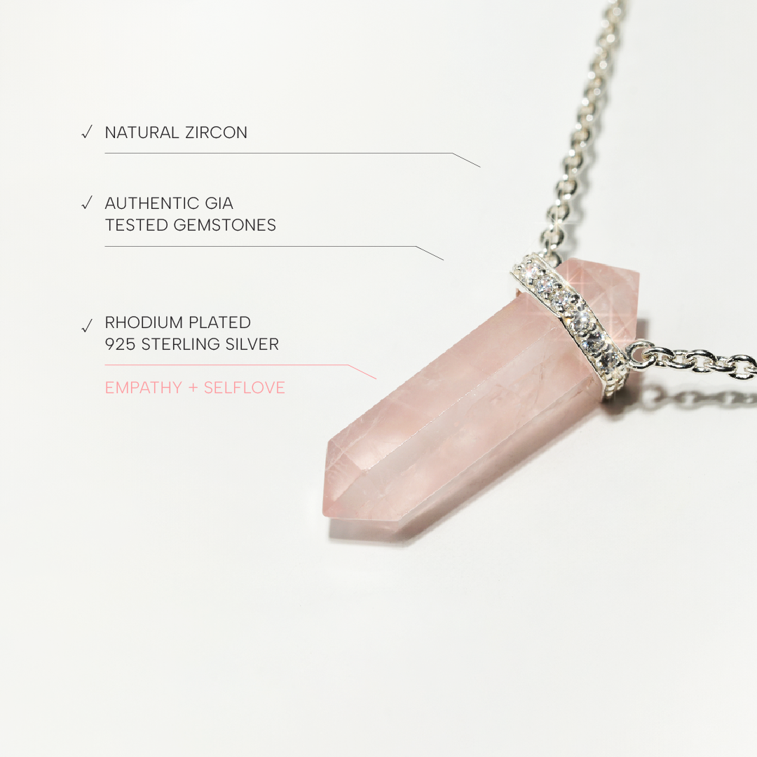 Rose Quartz Necklace Dream - Sterling Silver