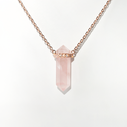 Rose Quartz Necklace Dream - Rose Gold