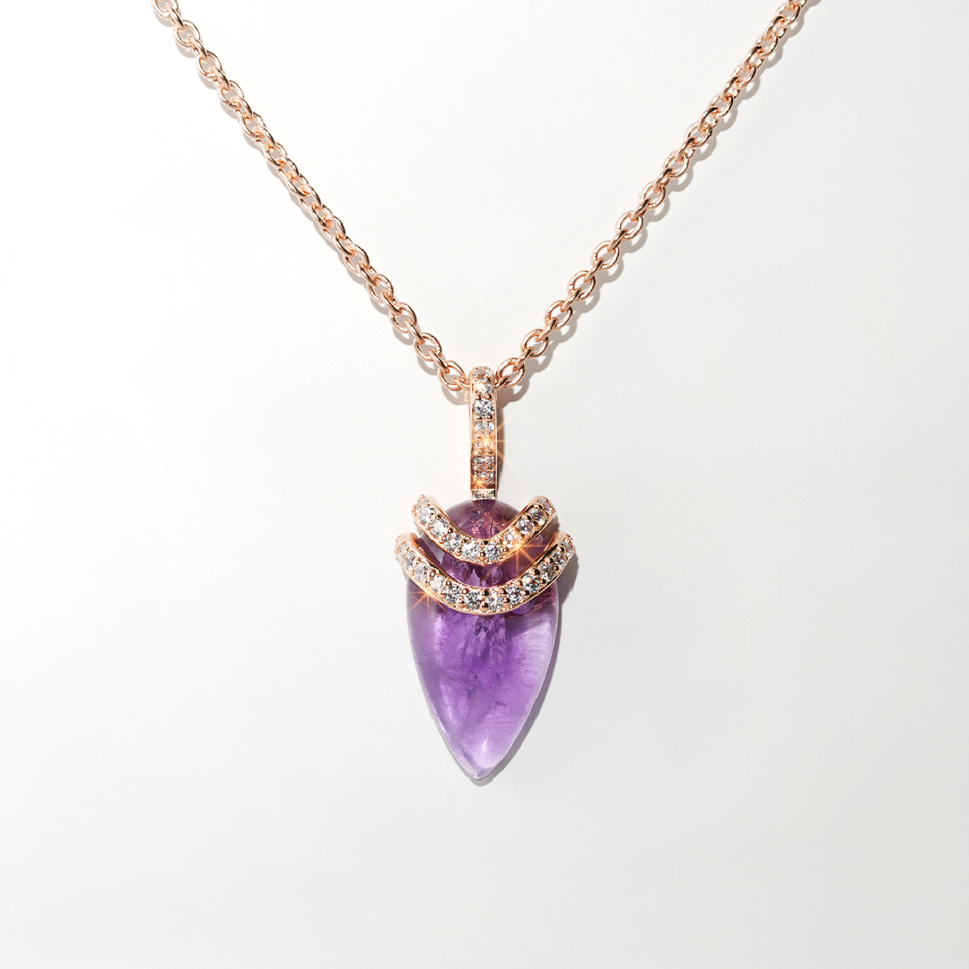 Amethyst Necklace Divinity- Rose Gold