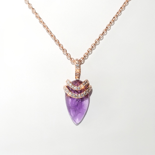 Amethyst Necklace Divinity- Rose Gold