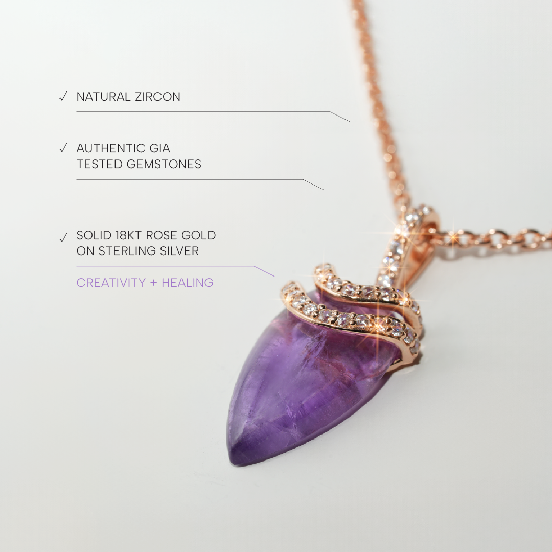 Amethyst Necklace Divinity- Rose Gold