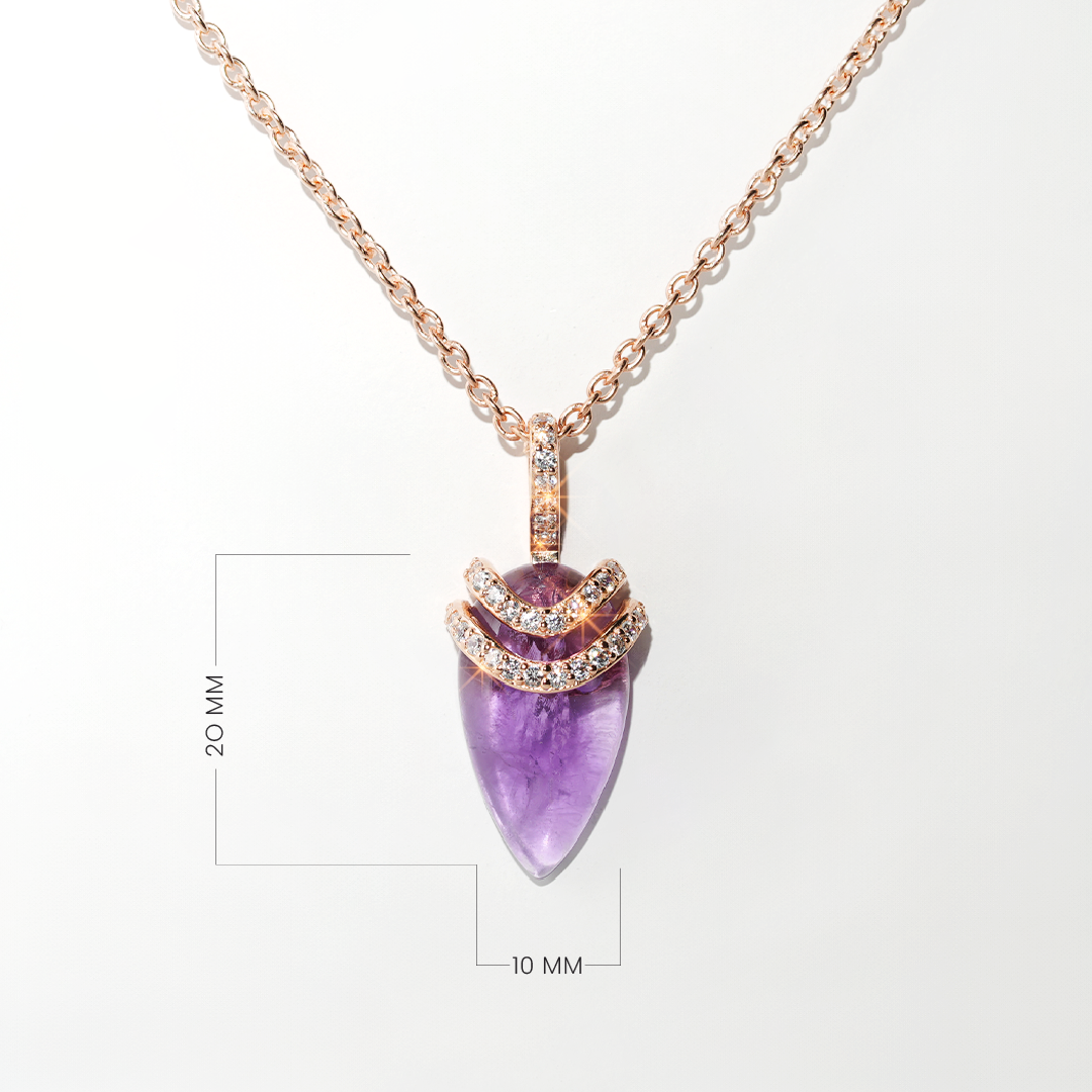 Amethyst Necklace Divinity- Rose Gold