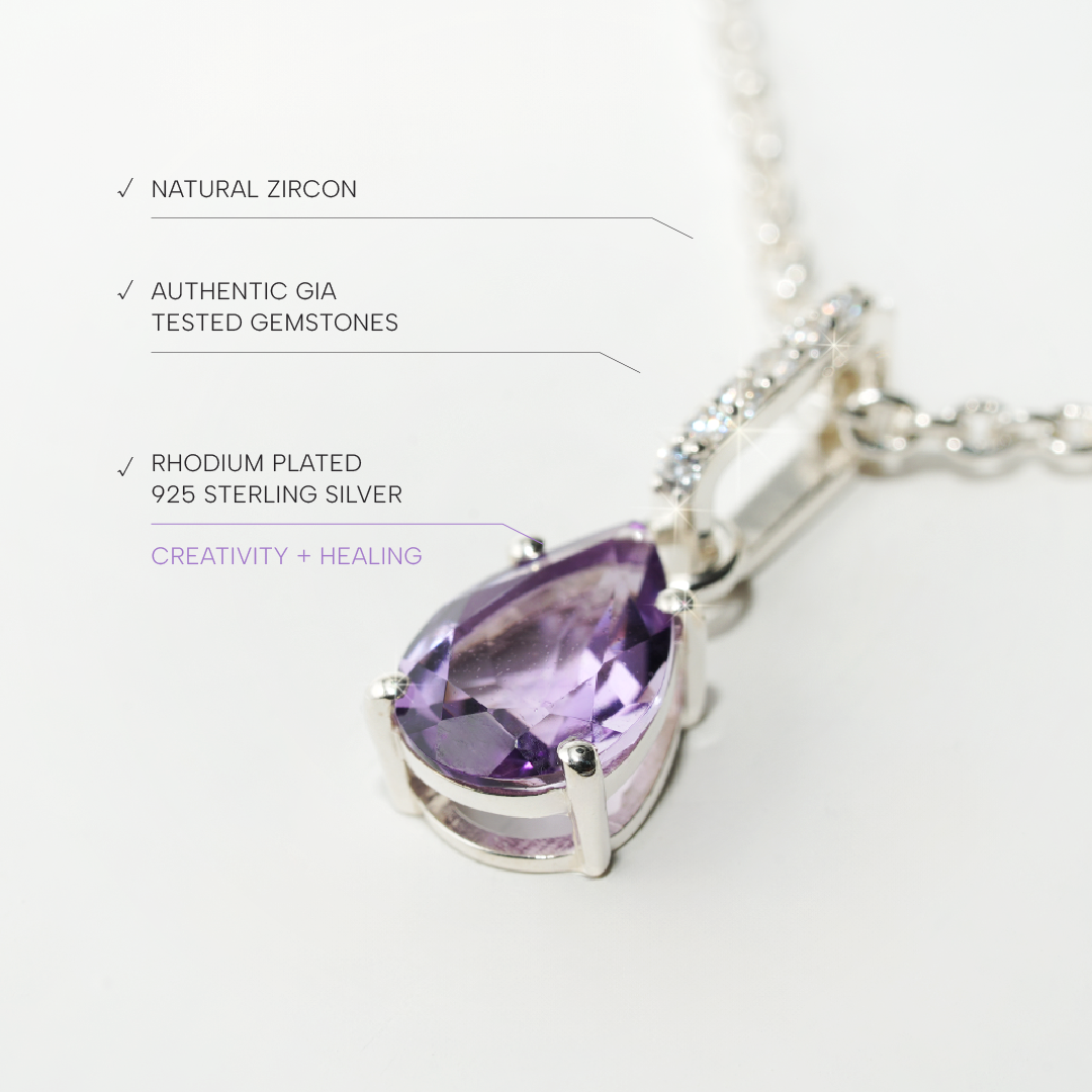 Amethyst Necklace Spirit- Sterling Silver