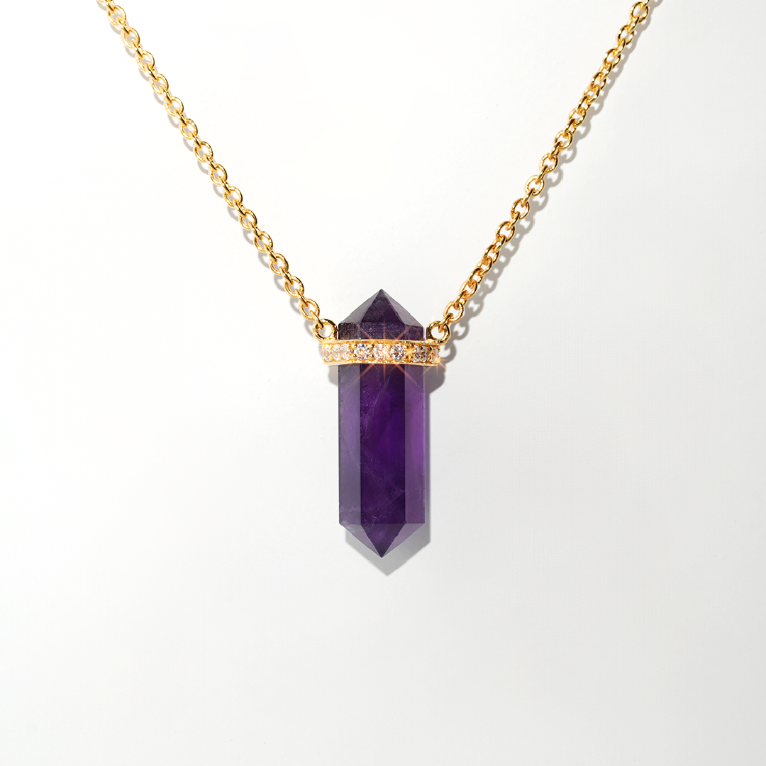 Amethyst Necklace Dream- Gold