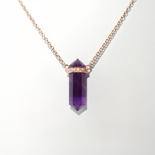 Amethyst Necklace Dream- Rose Gold