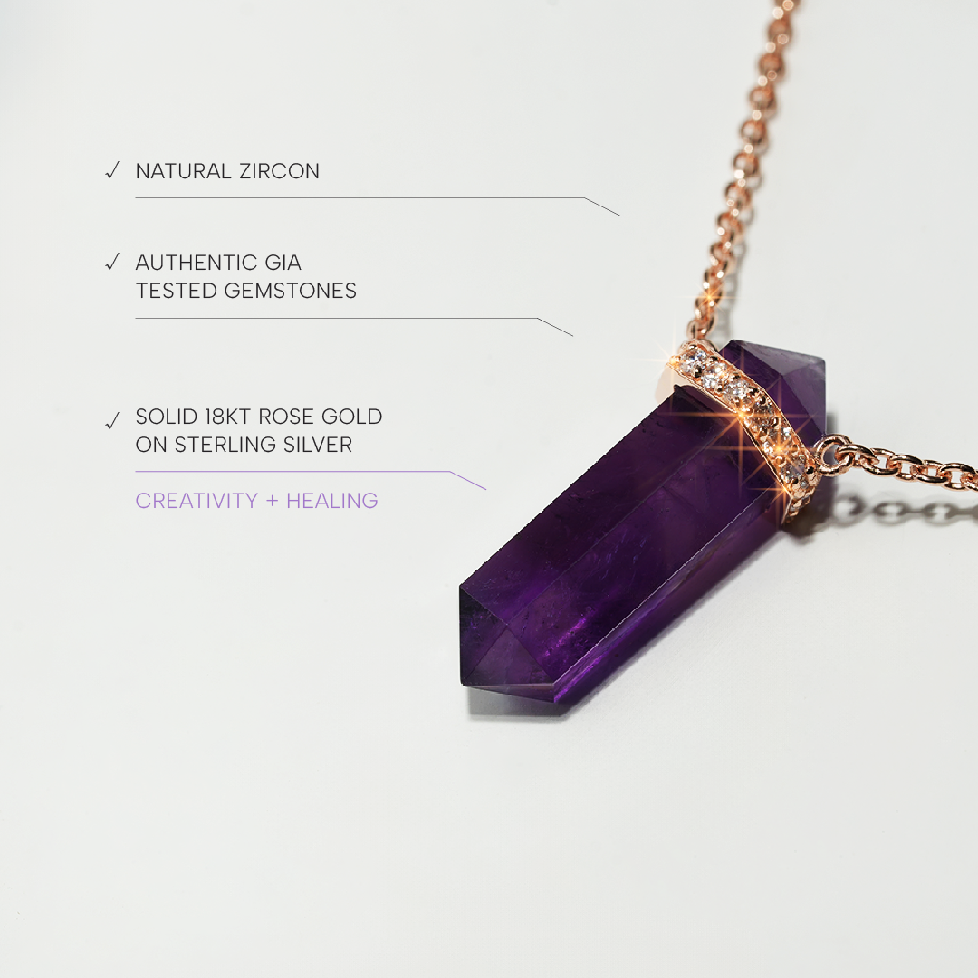 Amethyst Necklace Dream- Rose Gold