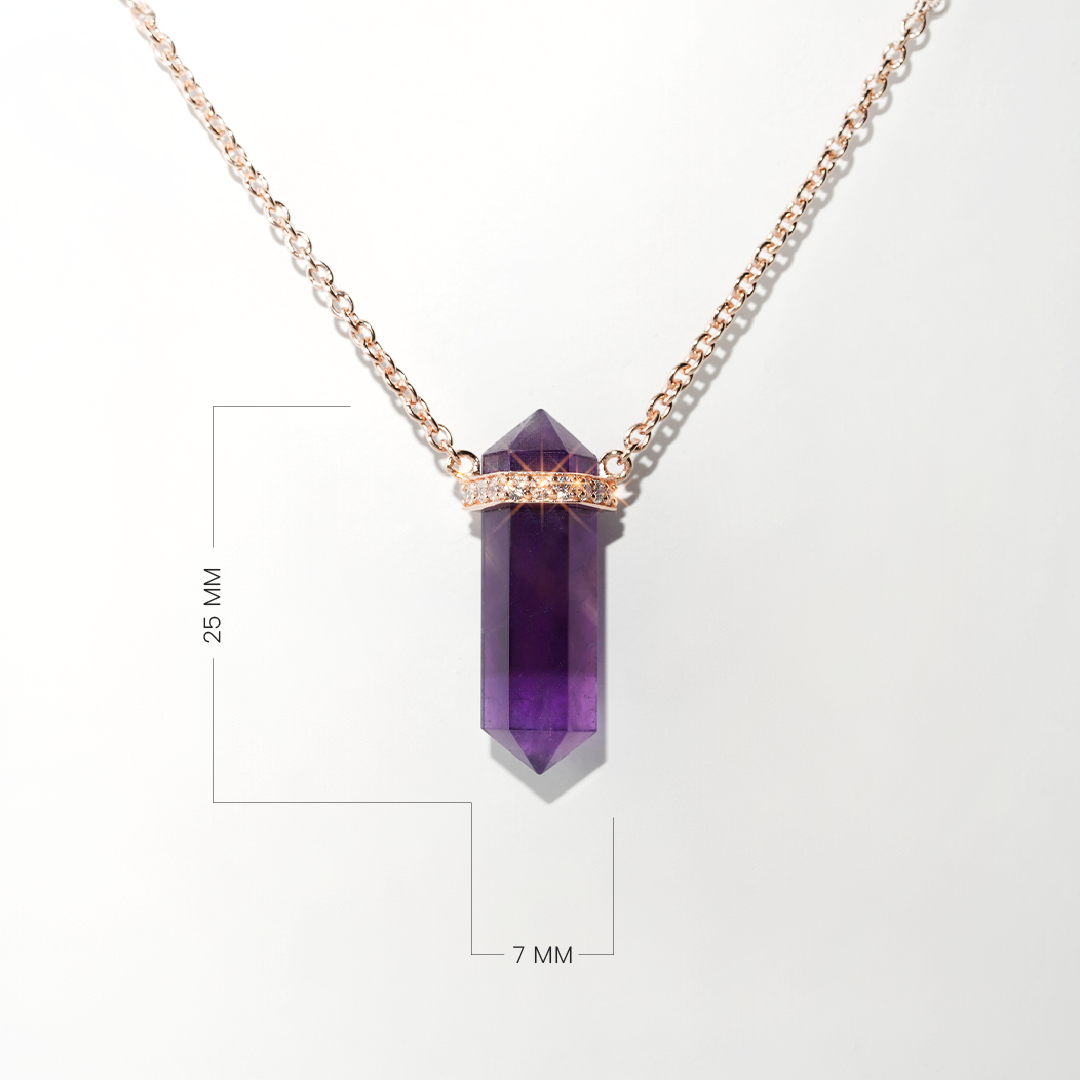 Amethyst Necklace Dream- Rose Gold