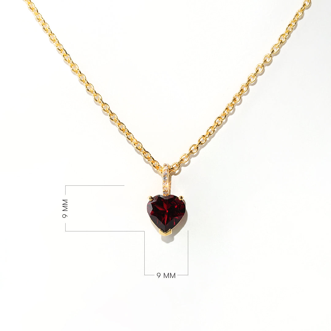 Garnet Necklace Love - Gold