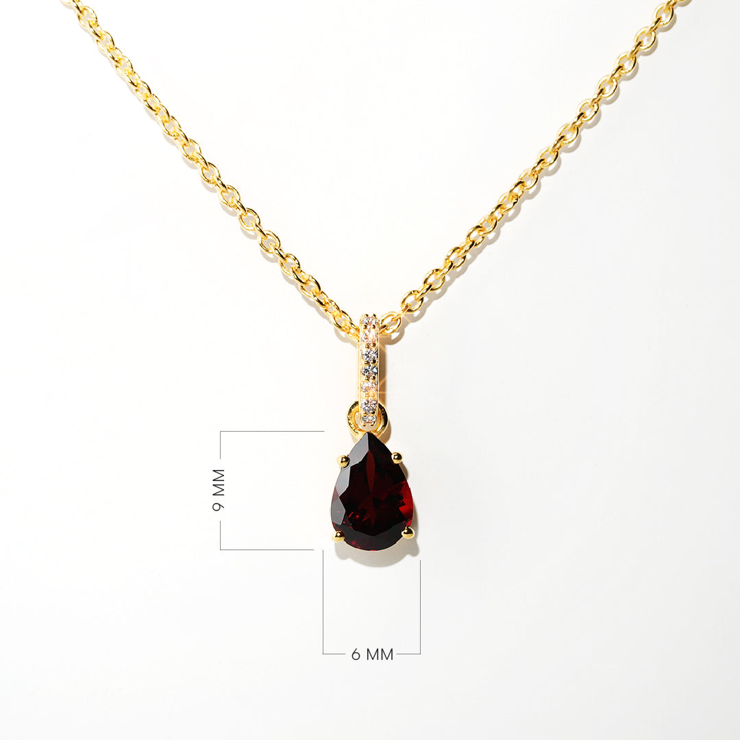 Garnet Necklace Spirit- Gold