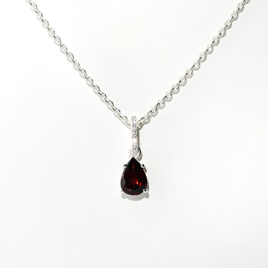 Garnet Necklace Spirit- Sterling Silver