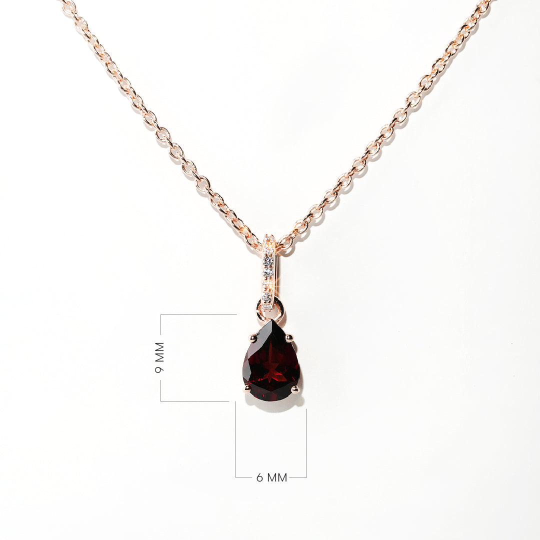 Garnet Necklace Spirit- Rose Gold