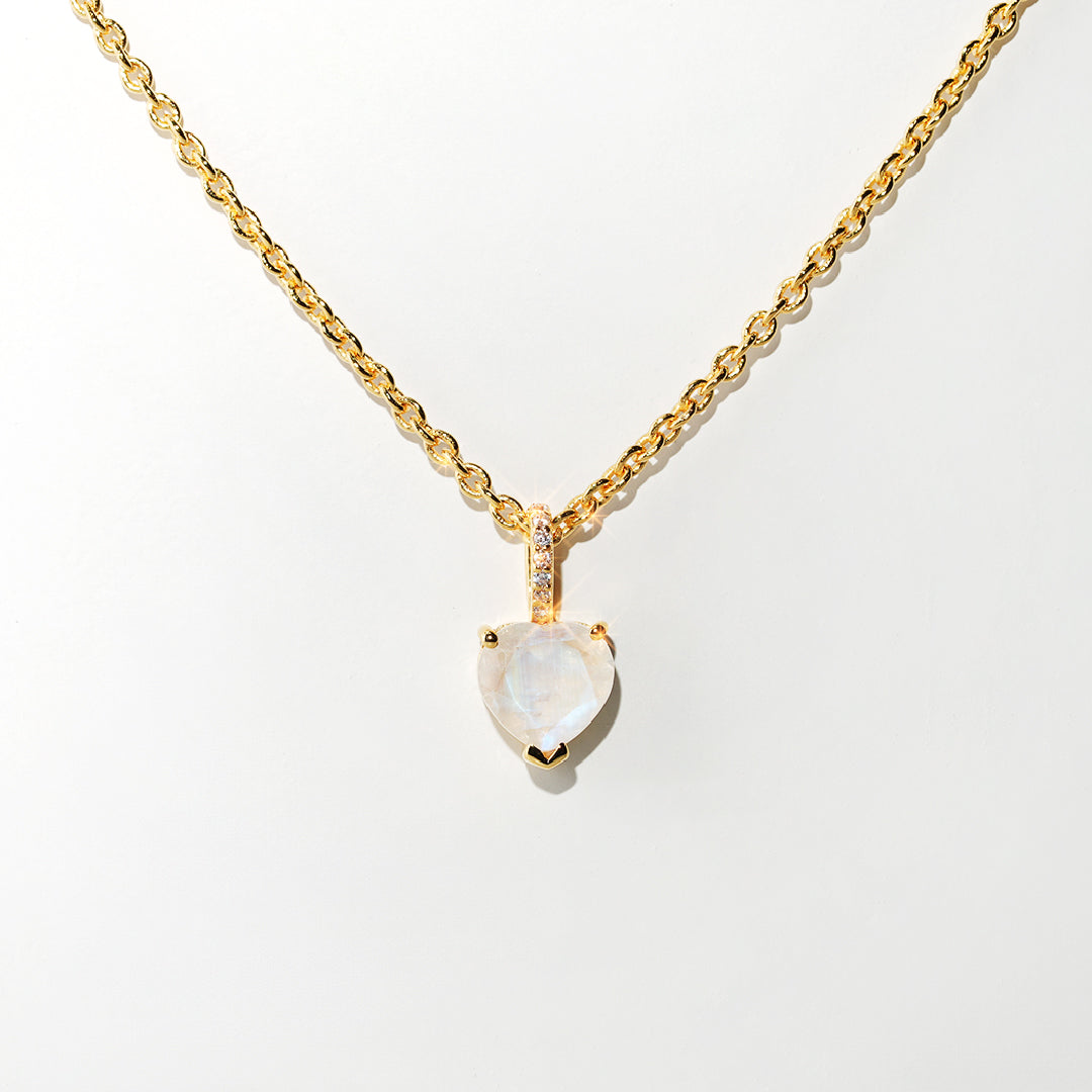 Moonstone Love Necklace - Gold