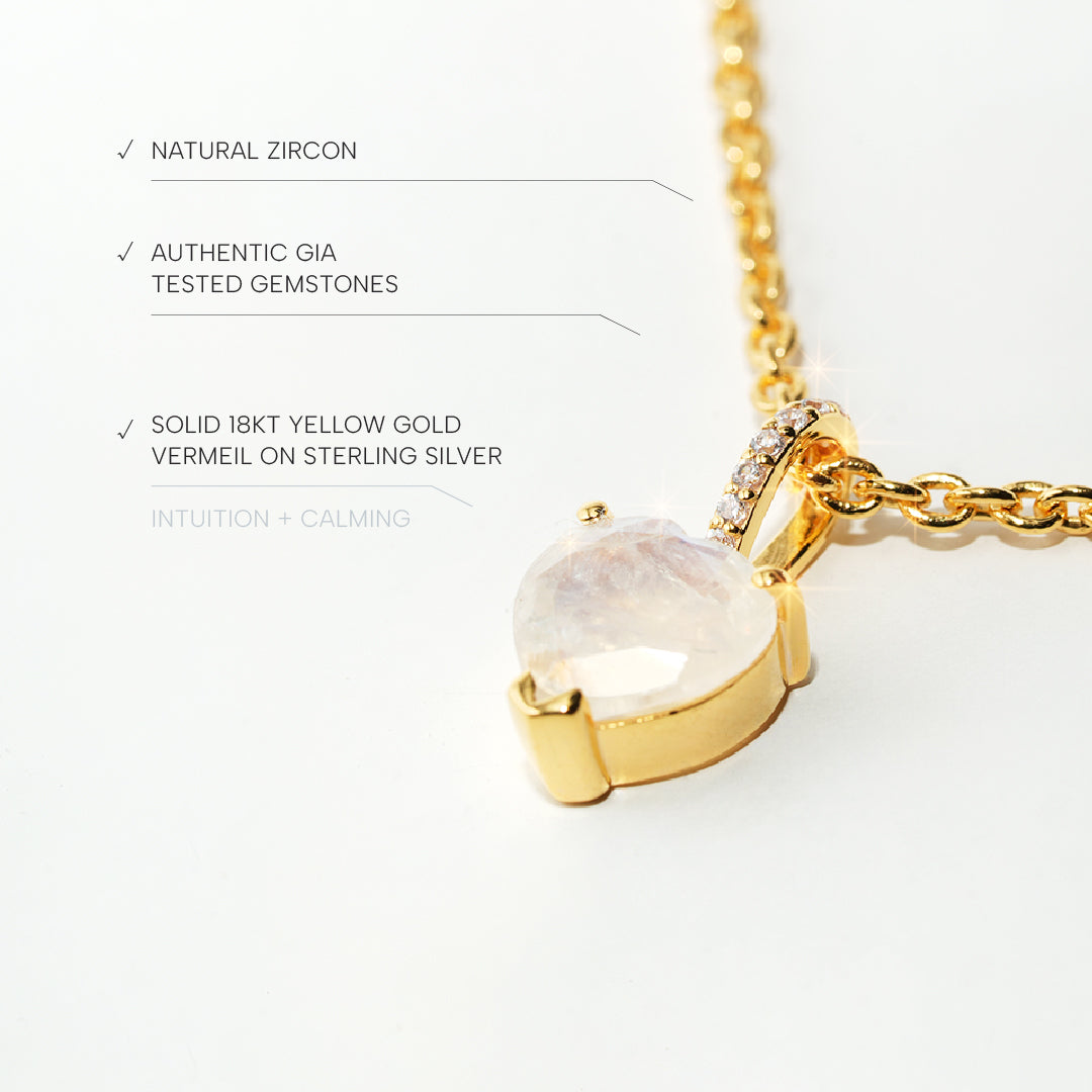 Moonstone Love Necklace - Gold