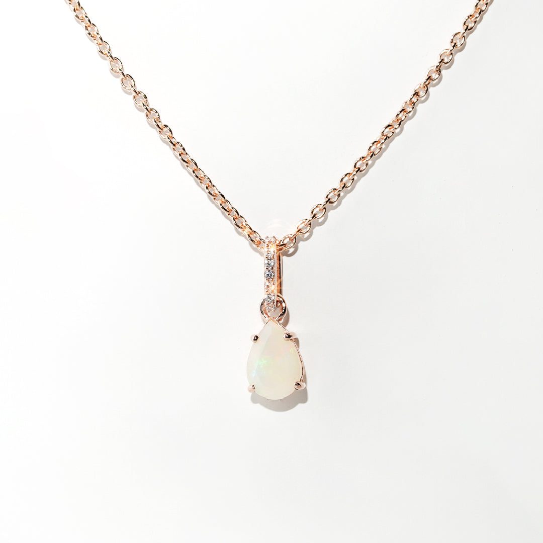 Ethiopian Opal Necklace Spirit- Rose Gold