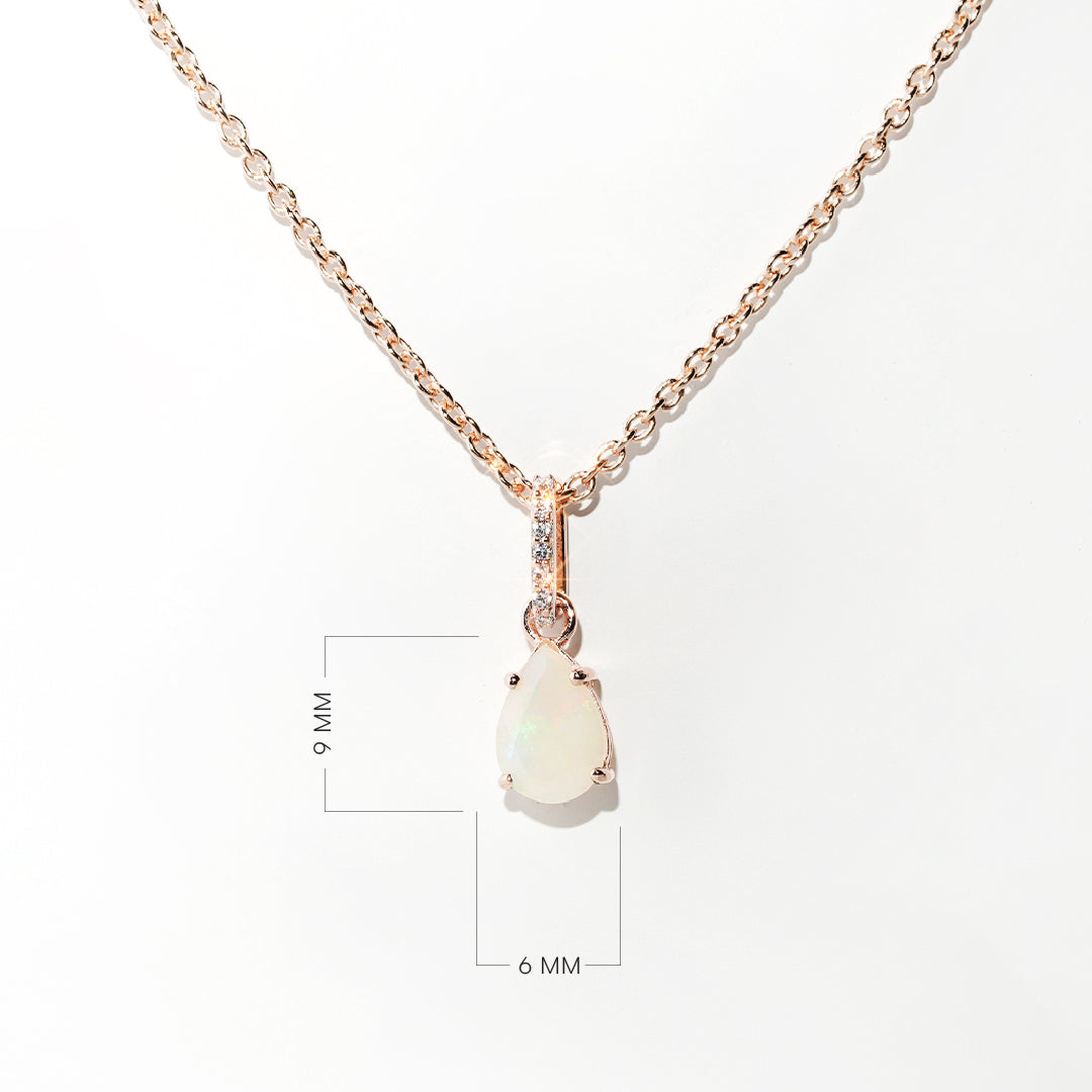 Ethiopian Opal Necklace Spirit- Rose Gold