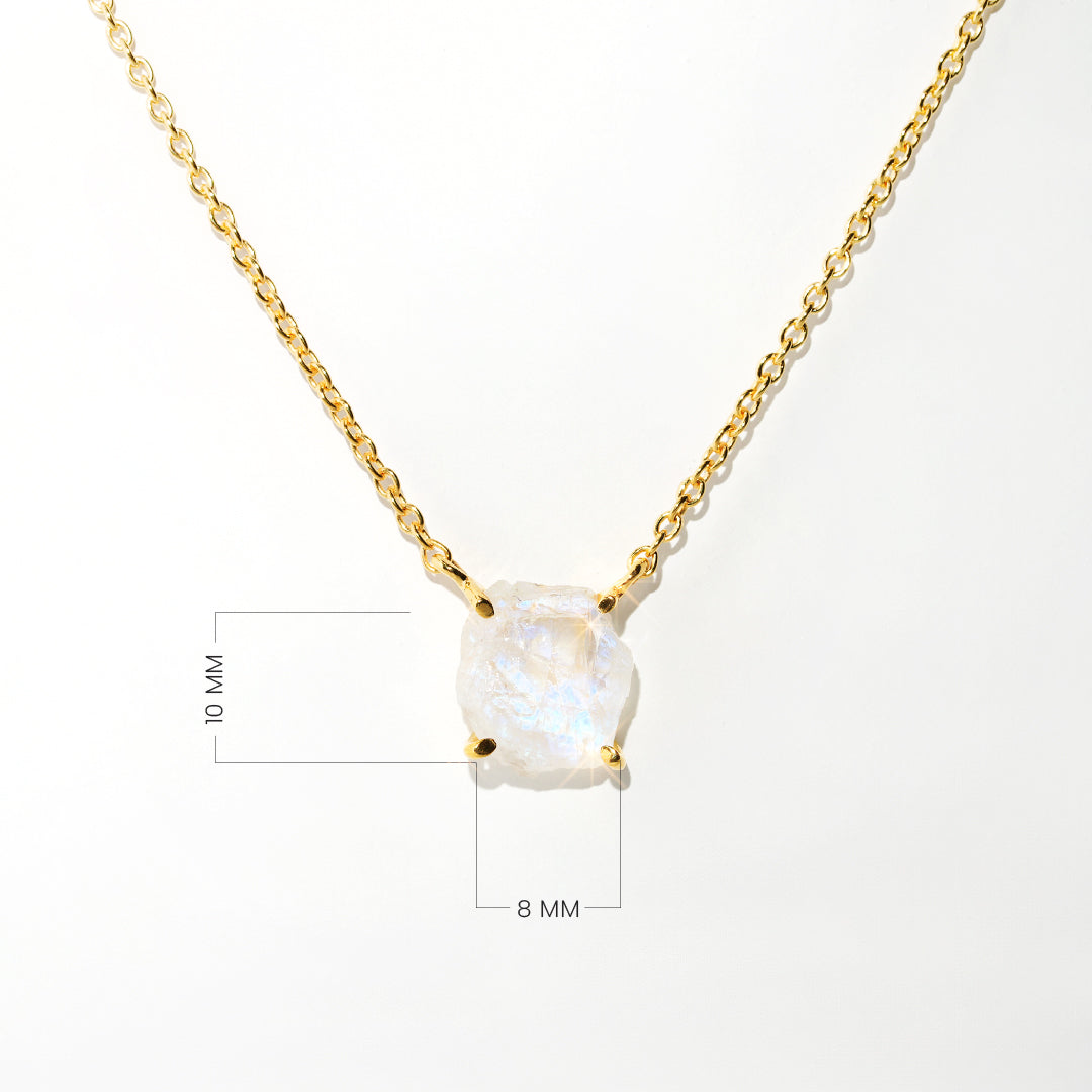 Moonstone Necklace Raw Radiance- Gold