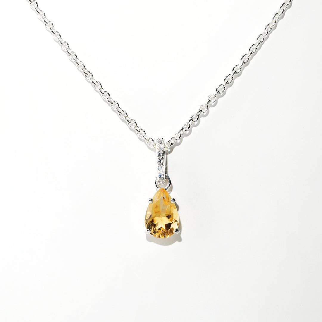 Citrine Necklace Spirit-  Sterling Silver